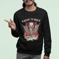 Skeleton Ready To Rock Valentine's Day Sweatshirt - Wonder Print Shop