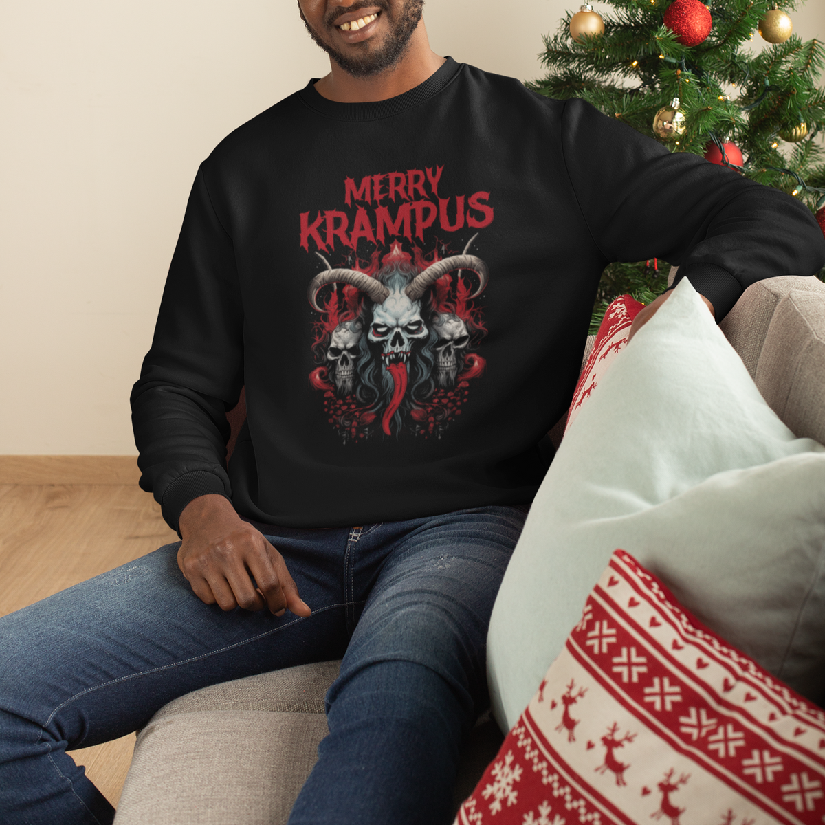 Merry Krampus Horor Christmas Evil Sweatshirt - Wonder Print Shop