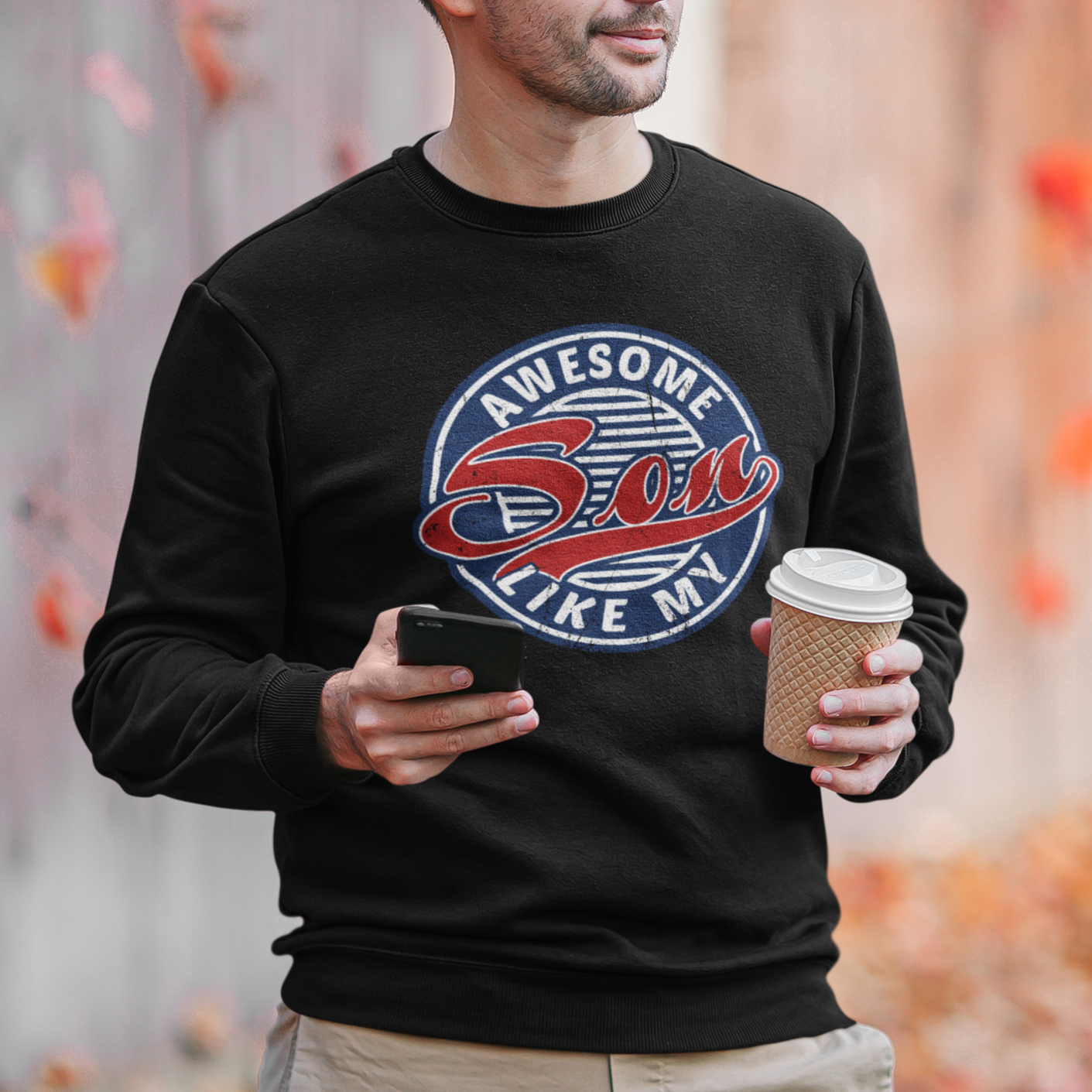 Awesome Like My Son Gag Gift for Parents' Day from Children Sons Sweatshirt - Wonder Print Shop