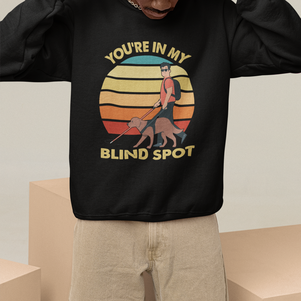 Blindness Visual Impairment Sweatshirt You're In My Blind Spot Vintage - Wonder Print Shop