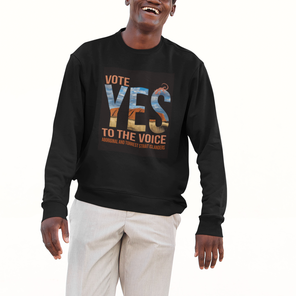 Australia Indigenous Sweatshirt Vote Yes To The Voice Aboriginal And Torres Strait Islanders - Wonder Print Shop