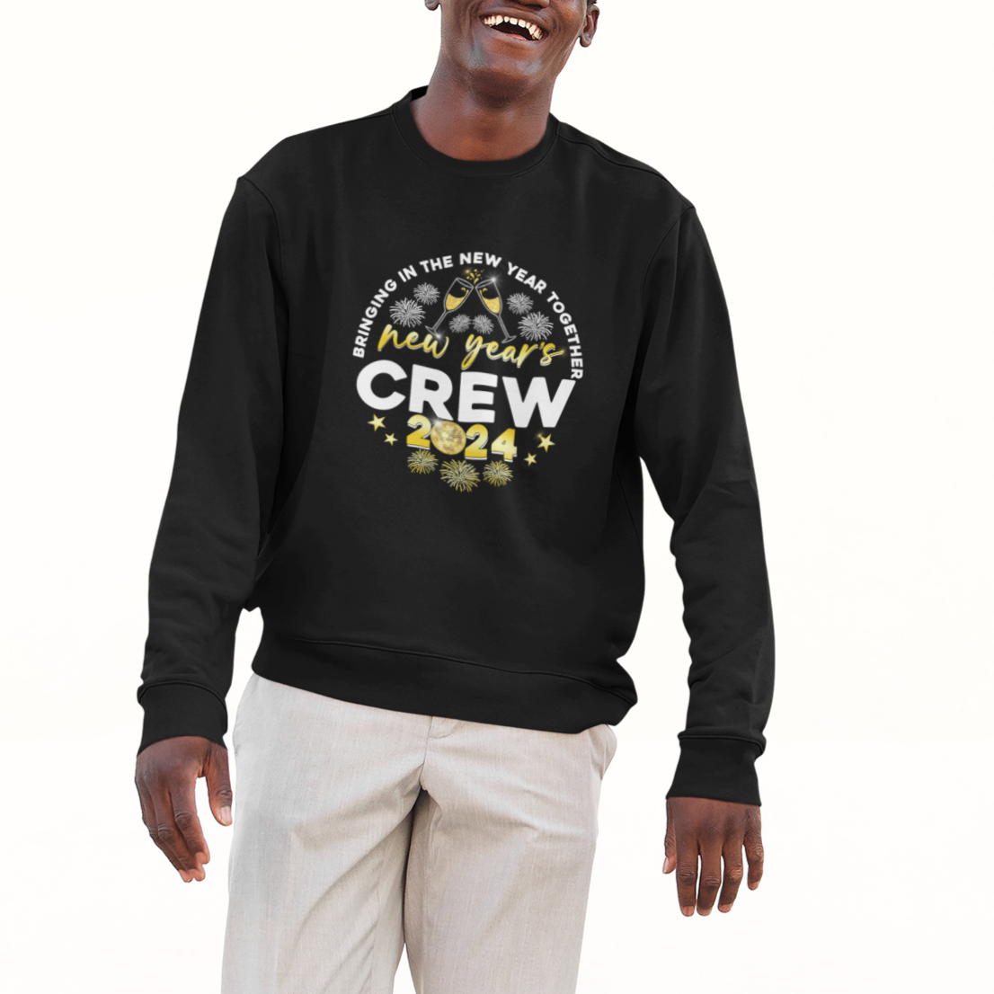 Happy 2024 New Year Crew Bringing Together Sweatshirt - Wonder Print Shop