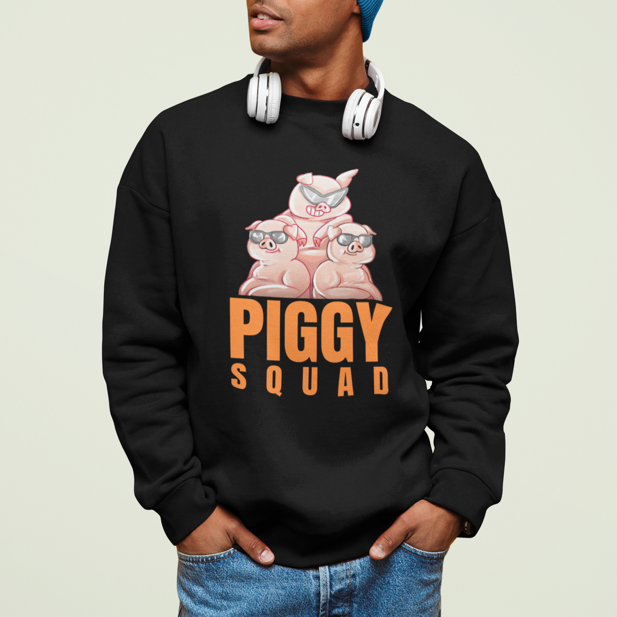Pig Lover Sweatshirt Cool Piggy Squad - Wonder Print Shop