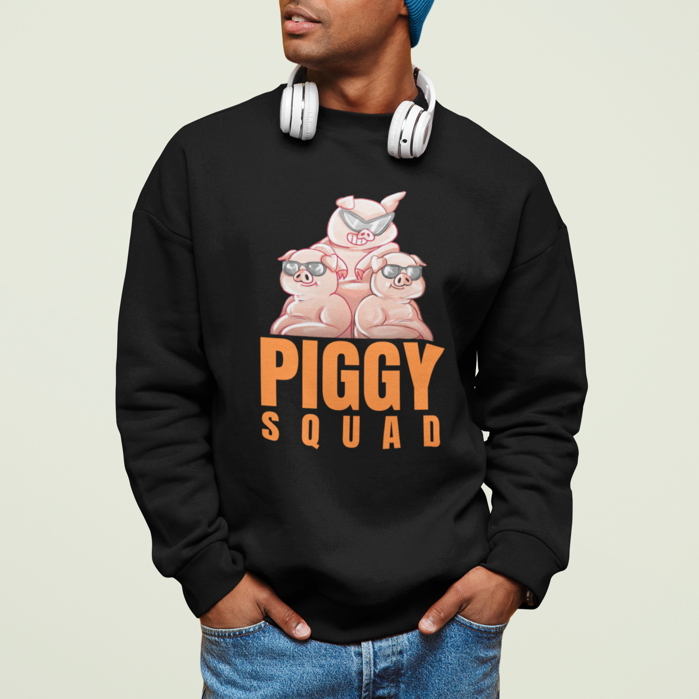 Pig Lover Sweatshirt Cool Piggy Squad - Wonder Print Shop
