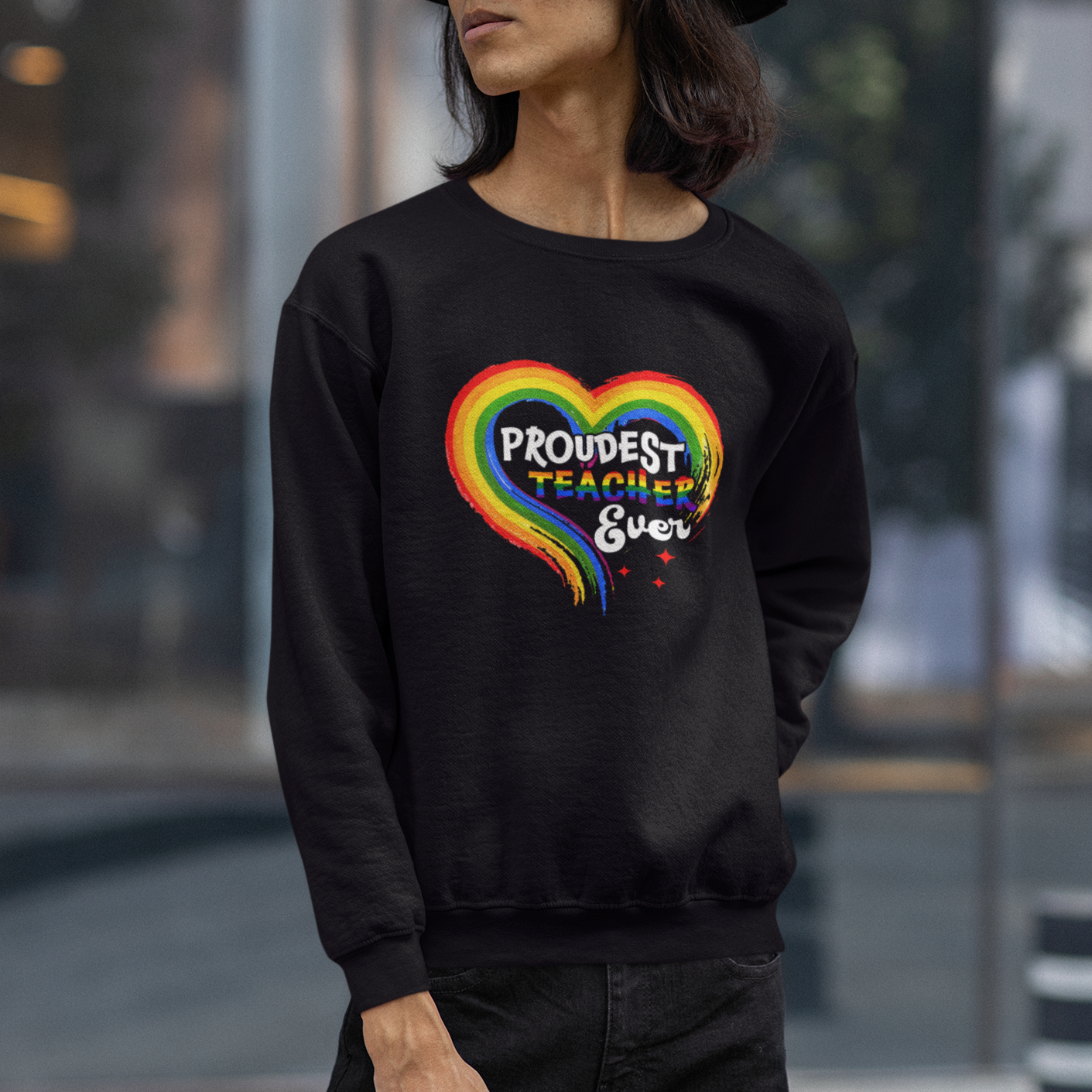 LGBT History Month Sweatshirt Proudest Teacher Ever Teaching Proud Rainbow - Wonder Print Shop
