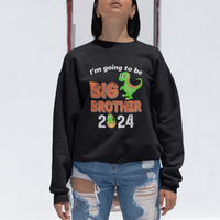 I'm Going To Be Big Brother 2024 Dinosaur Bro Baby Sweatshirt - Wonder Print Shop