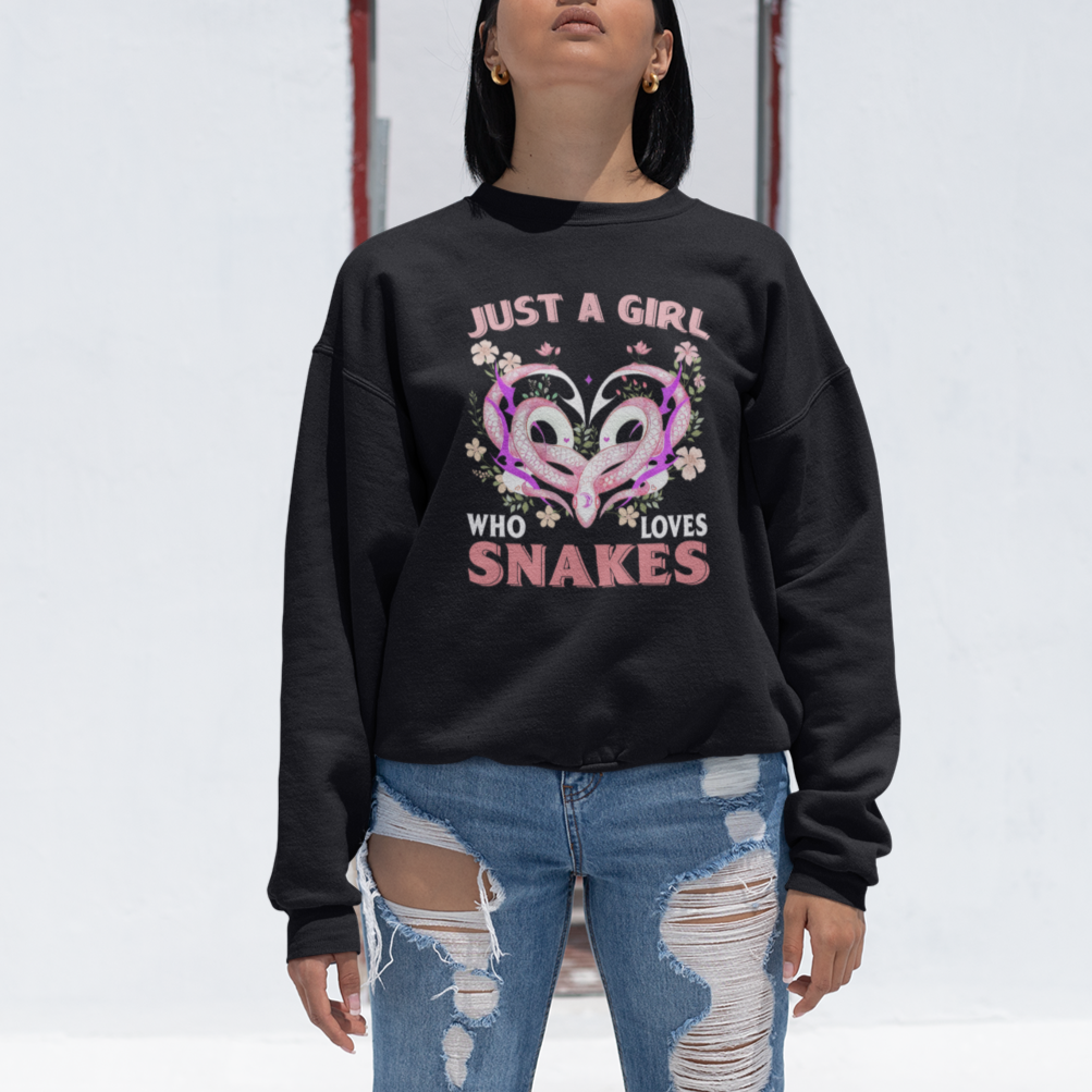 Just A Girl Who Loves Snakes Sweatshirt - Wonder Print Shop