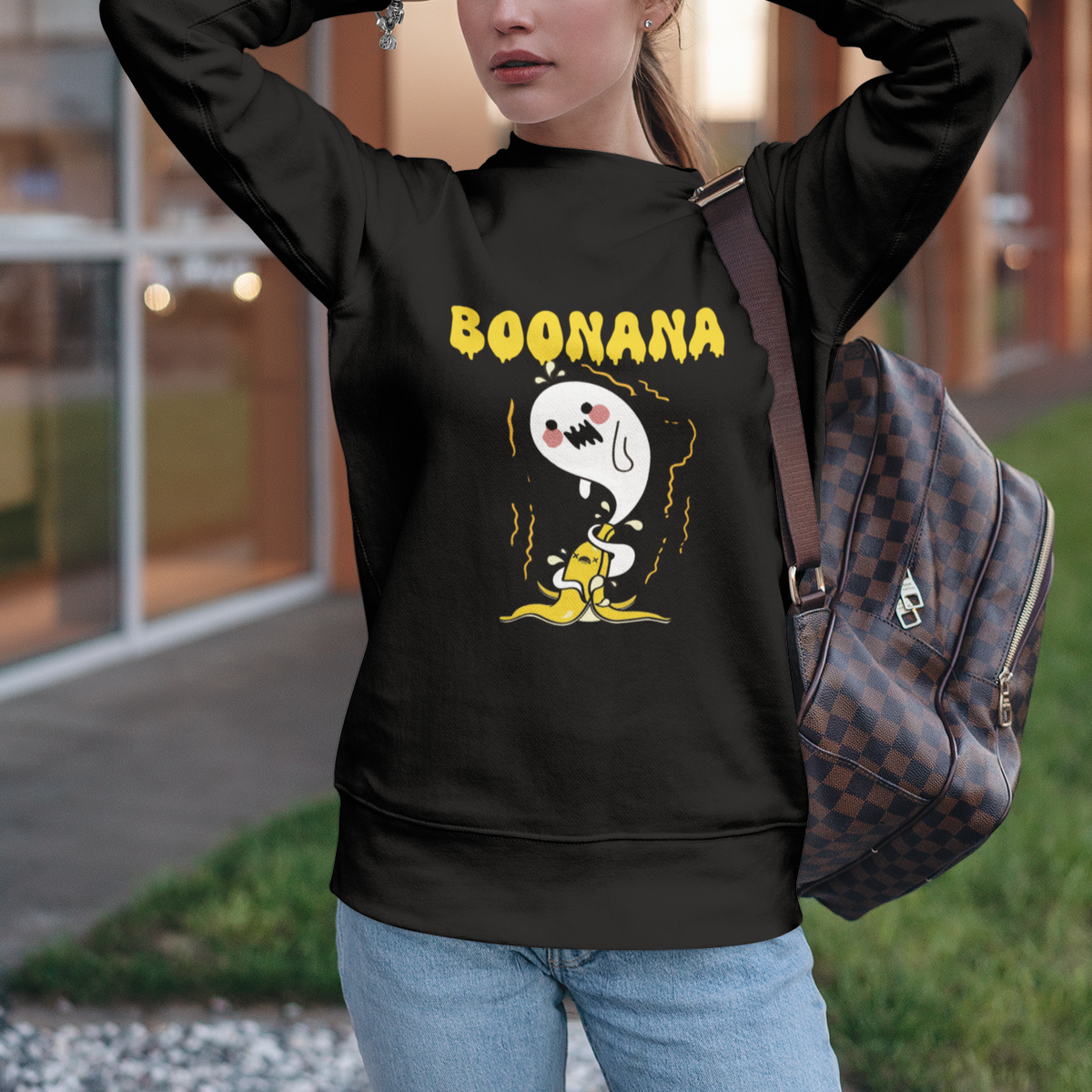 Halloween Sweatshirt Banana Ghost Boonana Cute Costume - Wonder Print Shop