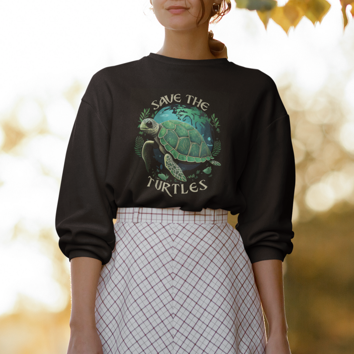 Earth Day Sweatshirt Save The Turtles Ocean Day Crisis Environmental Activism - Wonder Print Shop