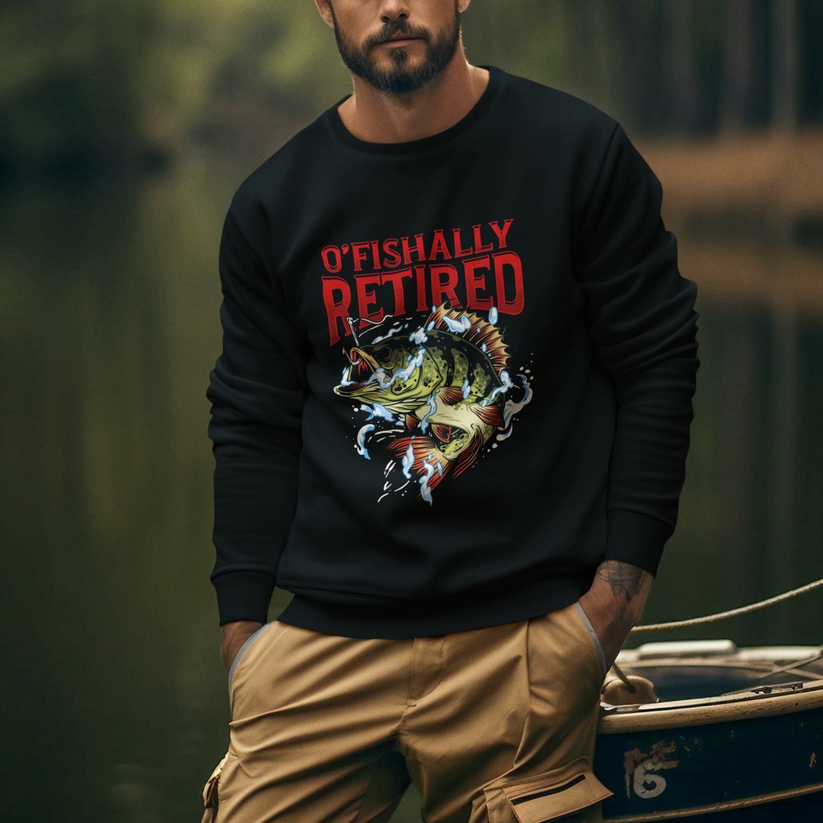 Retirement Sweatshirt O'fishally Retired Fishing Men - Wonder Print Shop