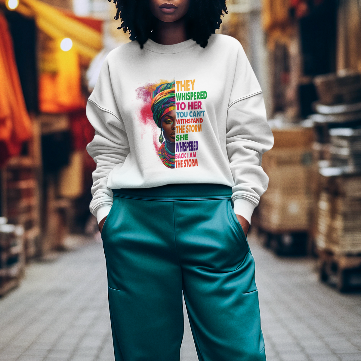 Black History Month Sweatshirt African Women She Whispered Back I Am The Storm - Wonder Print Shop