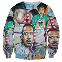 Civil Rights Leaders Sweatshirt Newspaper Art Version LT8 - Wonder Print Shop