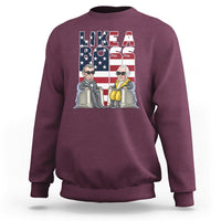 Presidents Day Sweatshirt Like A Boss Washington Lincoln Abe George US Flag - Wonder Print Shop