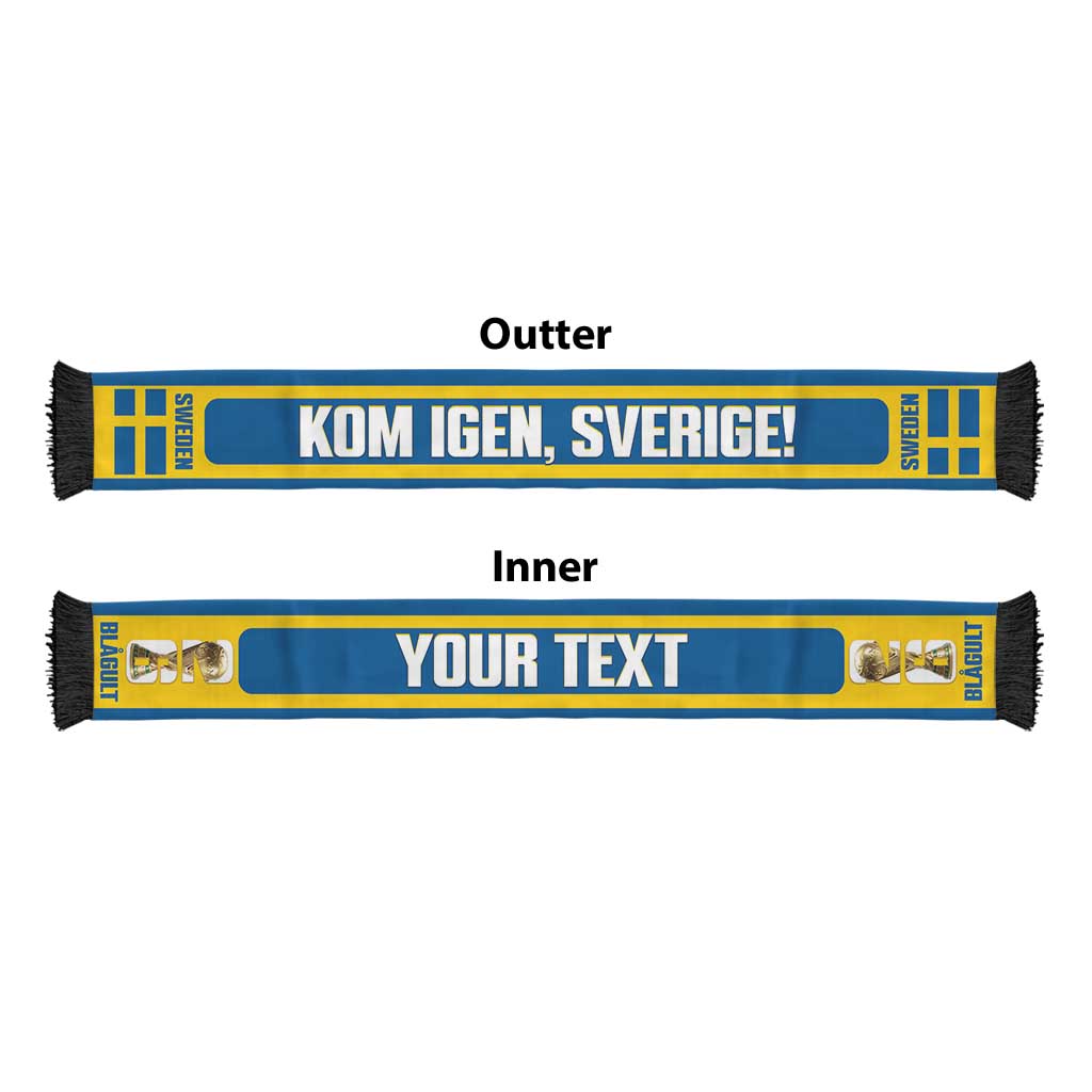 Sweden 2026 Football Personalised Soccer Scarf Kom Igen Sverige
