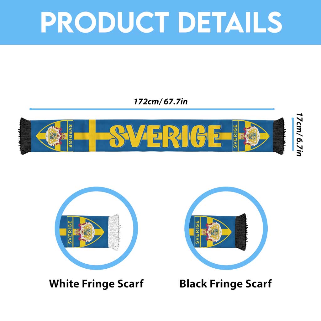 Sweden 2026 Football Soccer Scarf Sverige Go Blagult