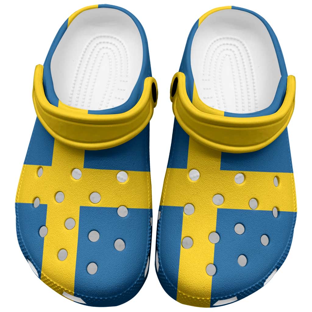 Sweden Clogs Shoes Flag Color Inspiration - Wonder Print Shop