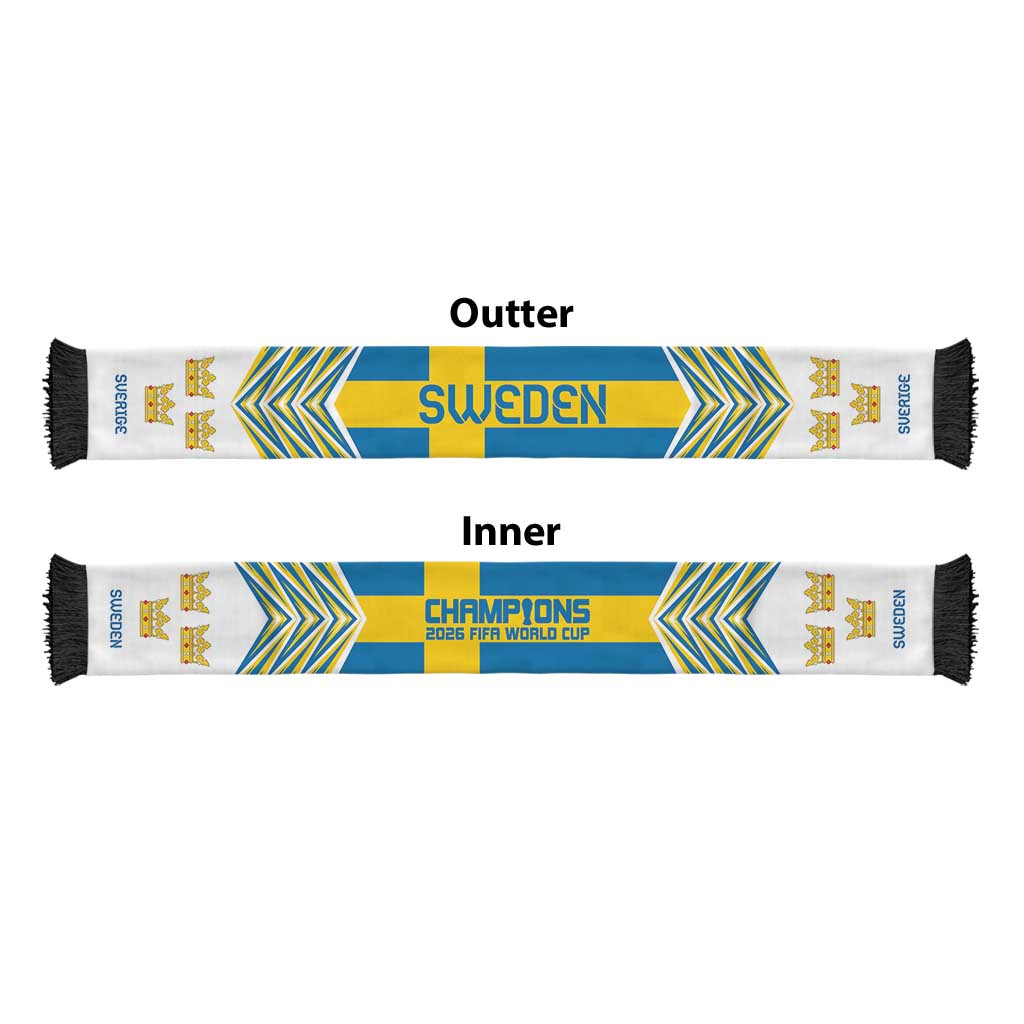 Sweden Football Nations 2026 Soccer Scarf Sporty Pattern