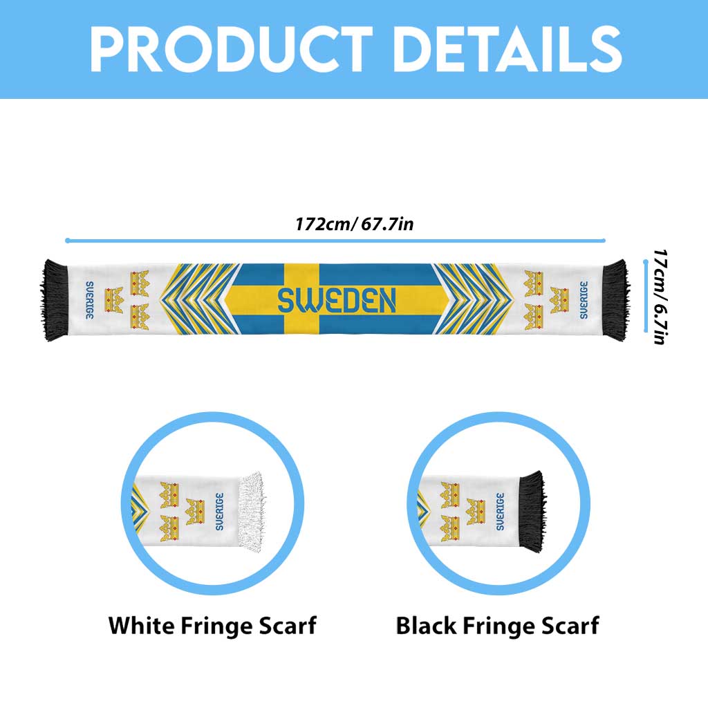Sweden Football Nations 2026 Soccer Scarf Sporty Pattern