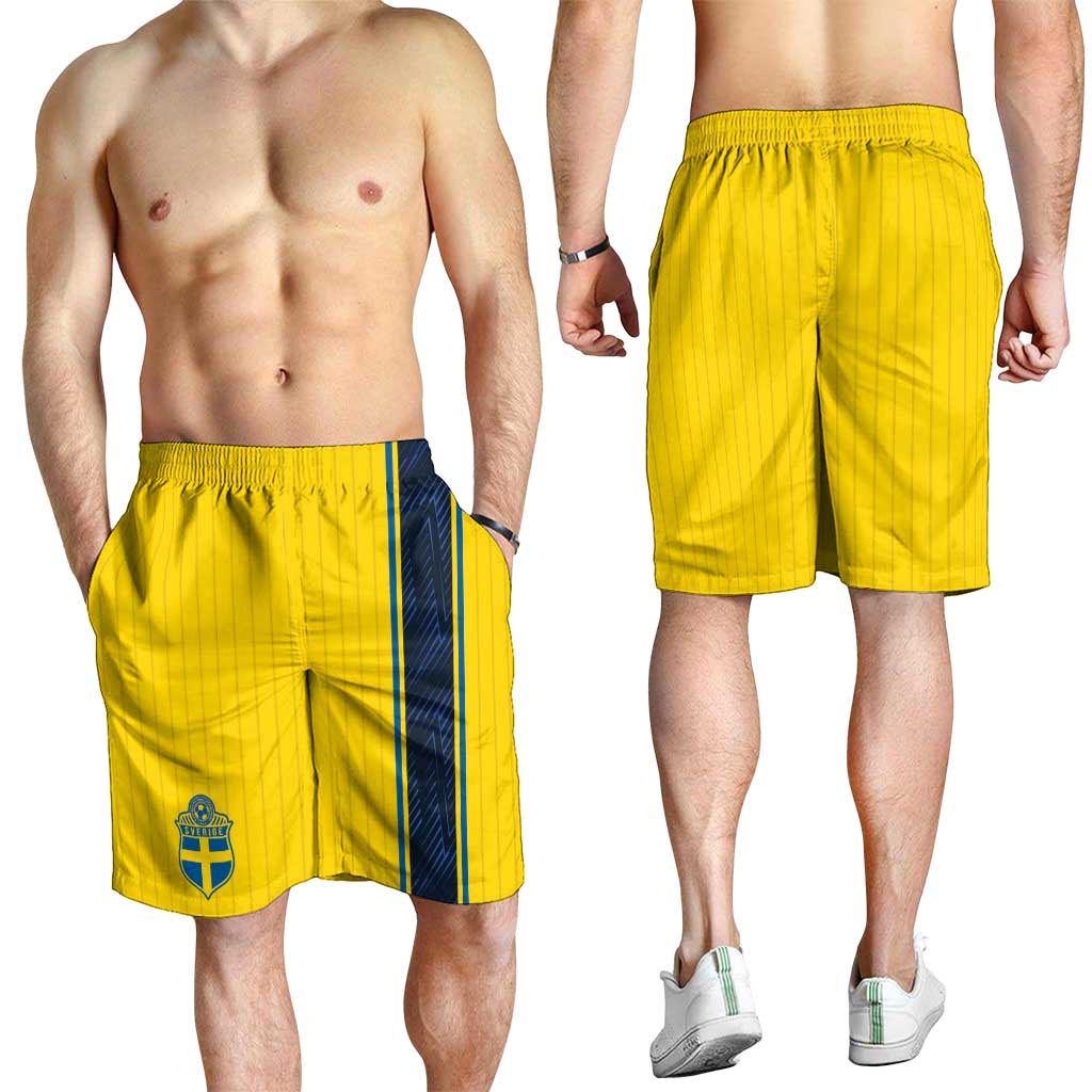 Sweden National Football Shorts for Men Glory The Blue and Yellow - Wonder Print Shop