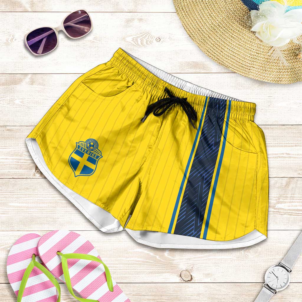 Sweden National Football Shorts for Women Glory The Blue and Yellow - Wonder Print Shop