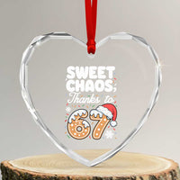Sweet Chaos Thanks to 67 Heart Crystal Glass Ornament Funny Christmas Cookie Meme with Sprinkles - Wonder Print Shop
