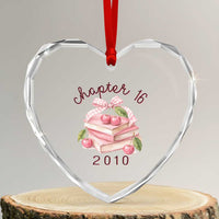 Sweet Chapter 16 Birthday Heart Crystal Glass Ornament Cherry Books 16th Birthday Gifts For Her Book Lover