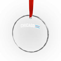 Sweet Chicago Flag Red Six Pointed Stars Crystal Glass Ornament