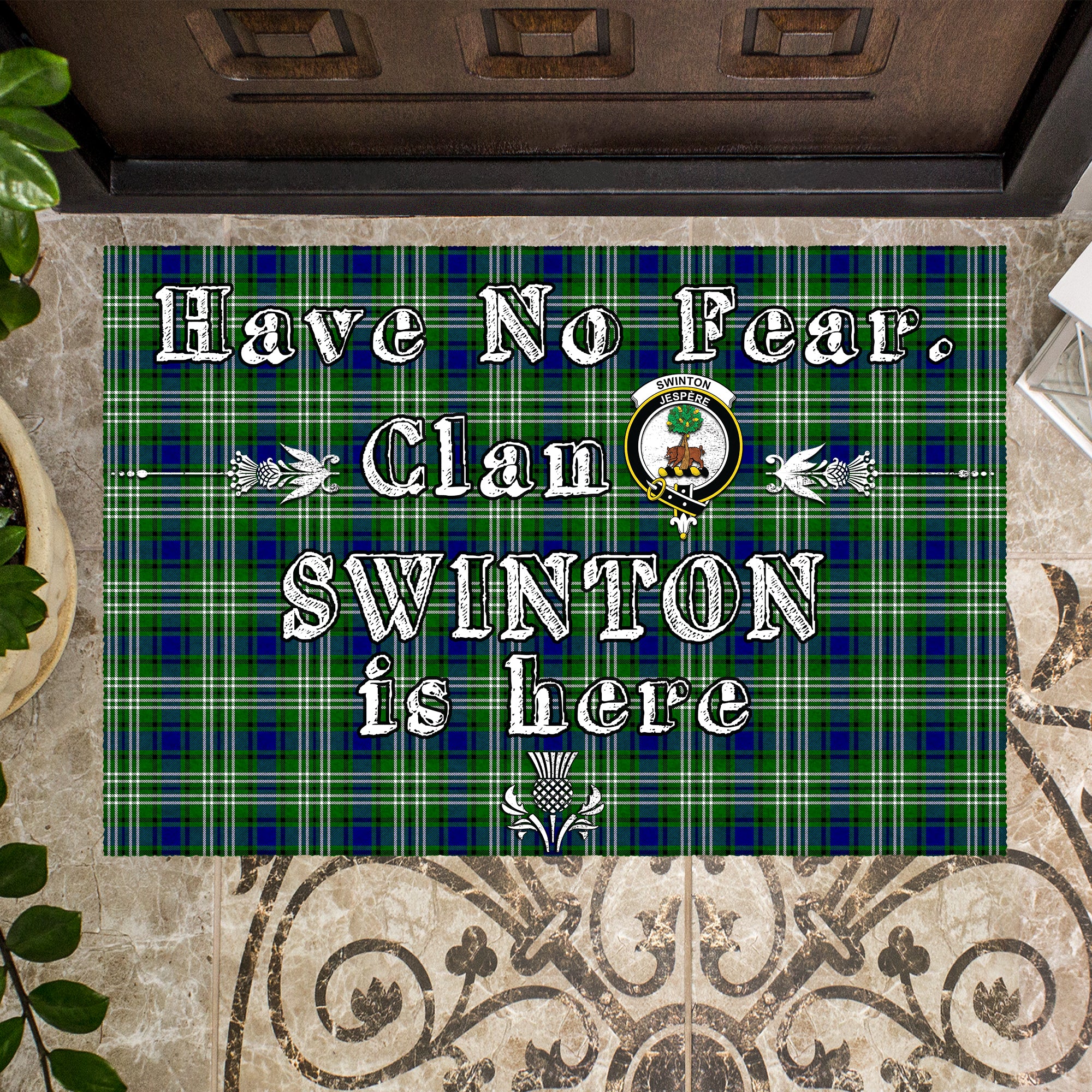 swinton-clan-tartan-door-mat-family-crest-have-no-fear-tartan-door-mat