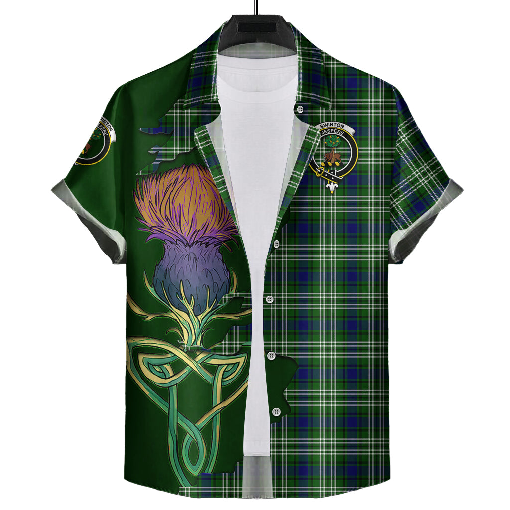 swinton-tartan-plaid-short-sleeve-button-down-shirt-tartan-crest-with-thistle-and-scotland-map-short-sleeve-button-shirt