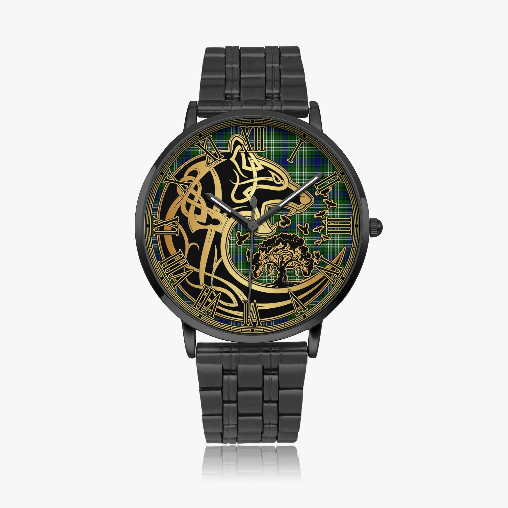 swinton-tartan-watch-with-stainless-steel-trap-tartan-instafamous-quartz-stainless-steel-watch-golden-celtic-wolf-style