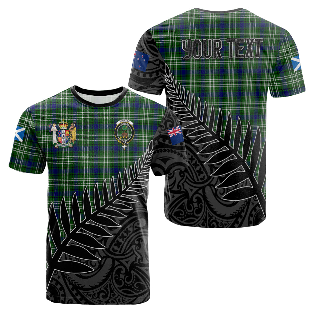 swinton-tartan-family-crest-t-shirt-with-fern-leaves-and-coat-of-arm-of-nea-zealand