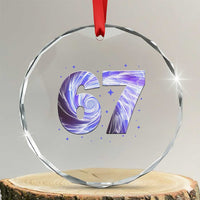 Swirl Effect Printed Six Seven Meme Crystal Glass Ornament Gen Z Alpha Gift