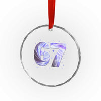 Swirl Effect Printed Six Seven Meme Crystal Glass Ornament Gen Z Alpha Gift