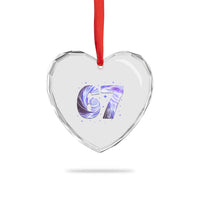 Swirl Effect Printed Six Seven Meme Heart Crystal Glass Ornament Gen Z Alpha Gift