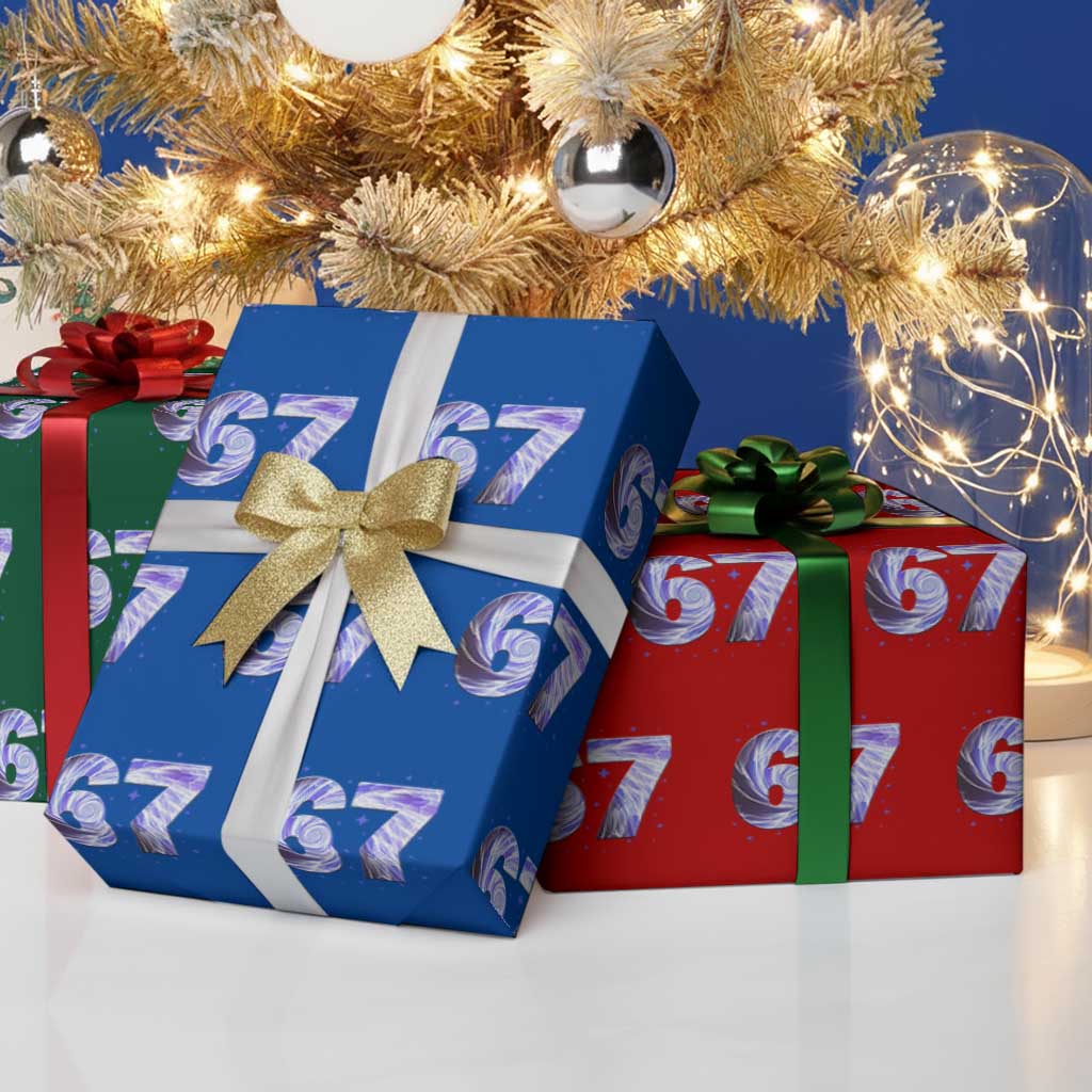 Swirl Effect Printed Six Seven Meme Wrapping Paper Roll Gen Z Alpha Gift