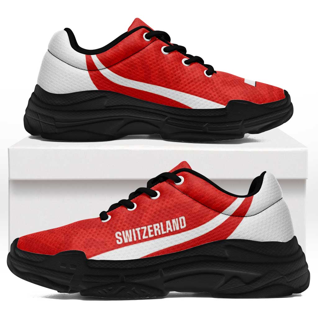 Switzerland 2026 Football Chunky Sneakers Go Nati Grunge Curve Stylized - Wonder Print Shop