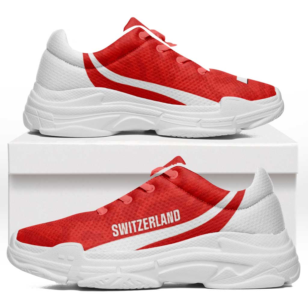Switzerland 2026 Football Chunky Sneakers Go Nati Grunge Curve Stylized - Wonder Print Shop