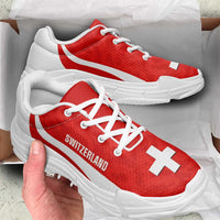 Switzerland 2026 Football Chunky Sneakers Go Nati Grunge Curve Stylized - Wonder Print Shop