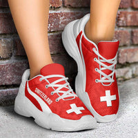 Switzerland 2026 Football Chunky Sneakers Go Nati Grunge Curve Stylized - Wonder Print Shop