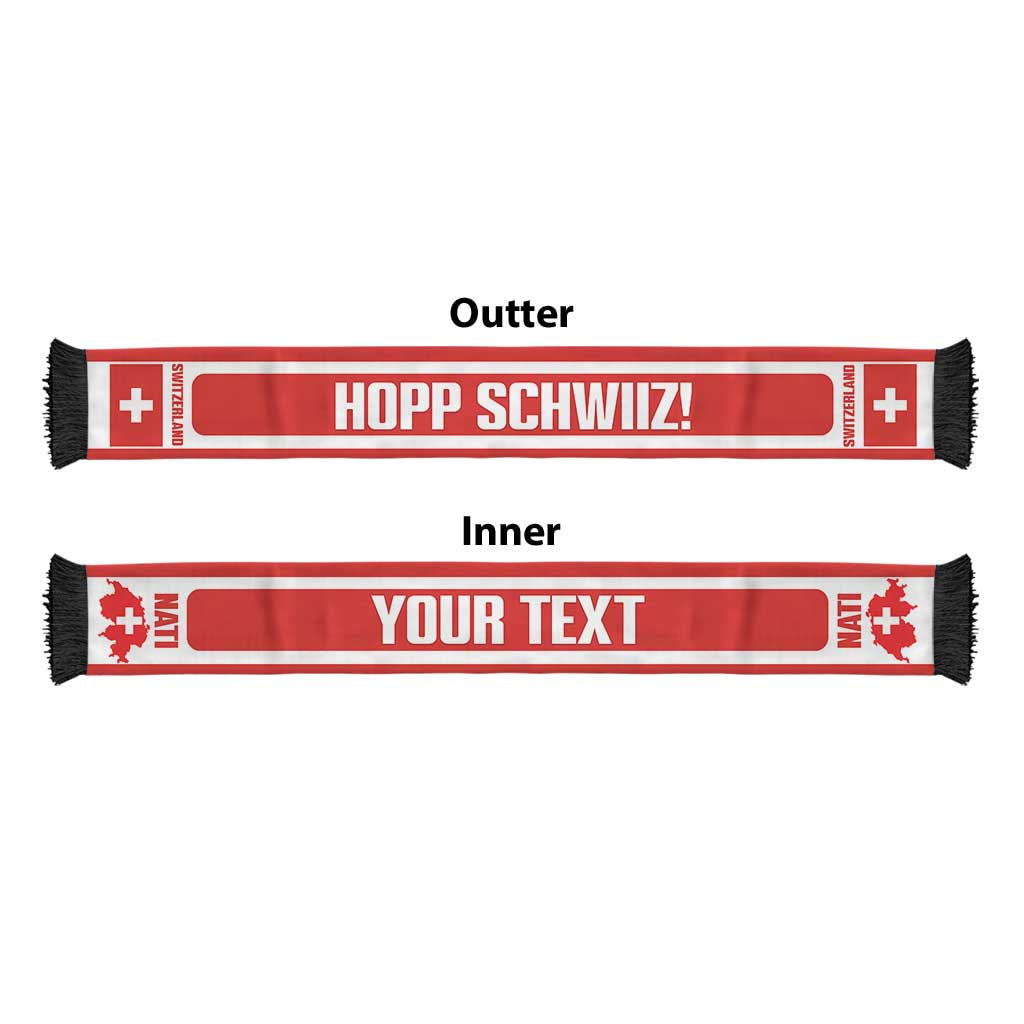 Switzerland 2026 Football Personalised Soccer Scarf Hopp Schwiiz