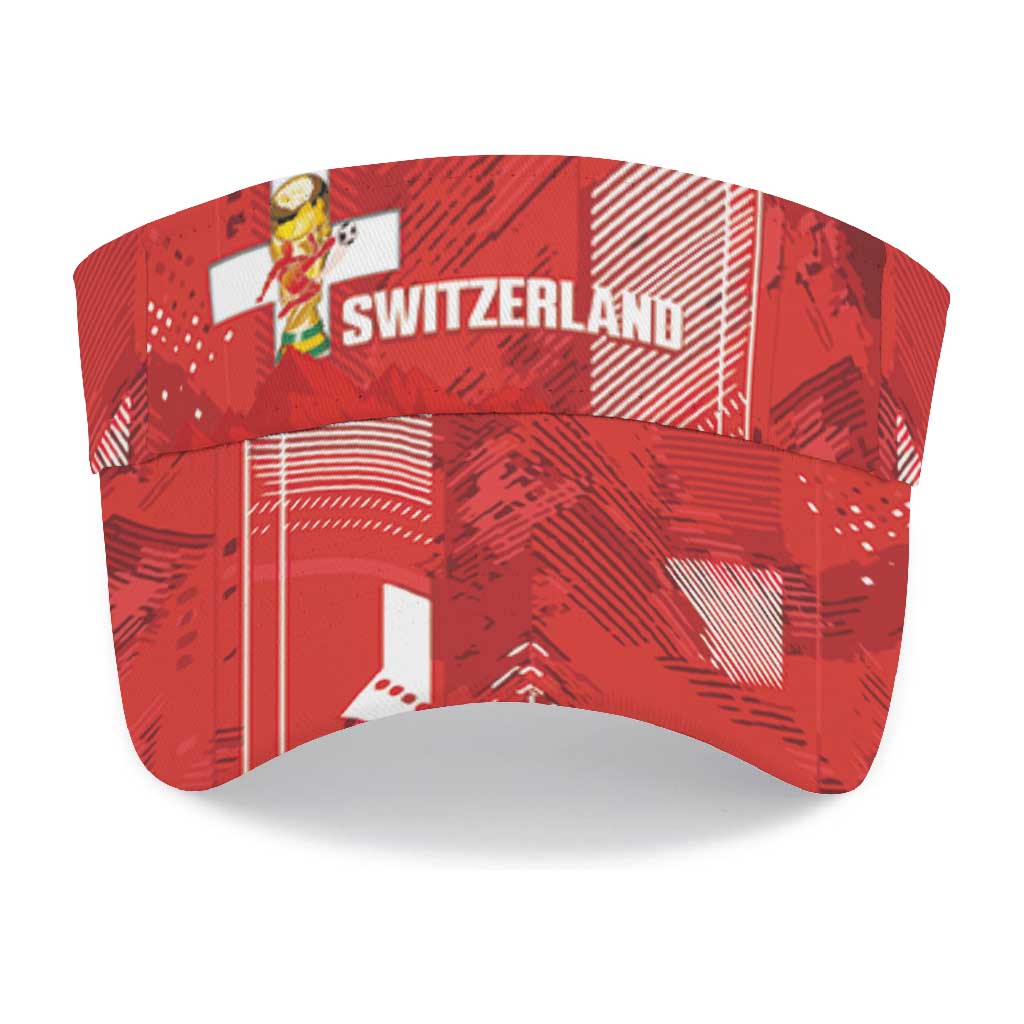 Switzerland 2026 Football Sun Visor Cap Hopp Schwiiz