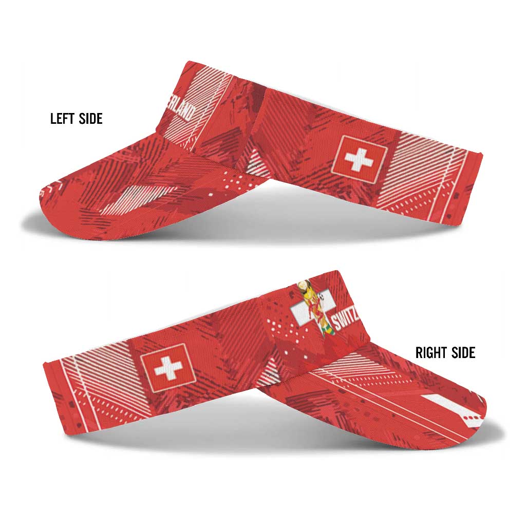Switzerland 2026 Football Sun Visor Cap Hopp Schwiiz