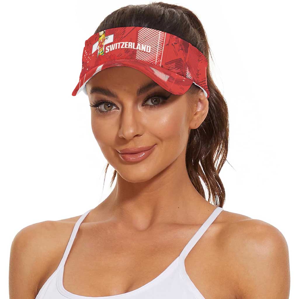 Switzerland 2026 Football Sun Visor Cap Hopp Schwiiz