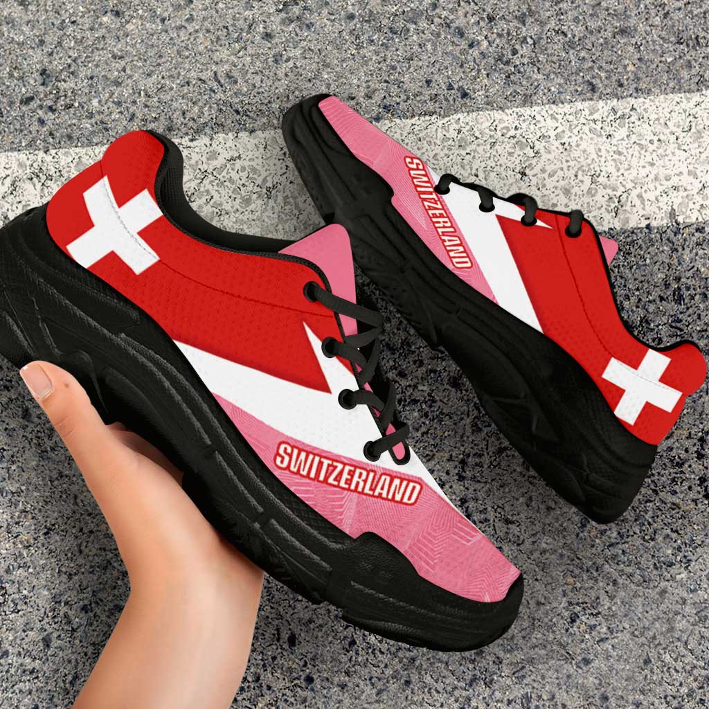 Switzerland 2026 World Football Chunky Sneakers Rossocrociati Pink And Flag Color