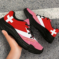 Switzerland 2026 World Football Chunky Sneakers Rossocrociati Pink And Flag Color
