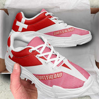 Switzerland 2026 World Football Chunky Sneakers Rossocrociati Pink And Flag Color