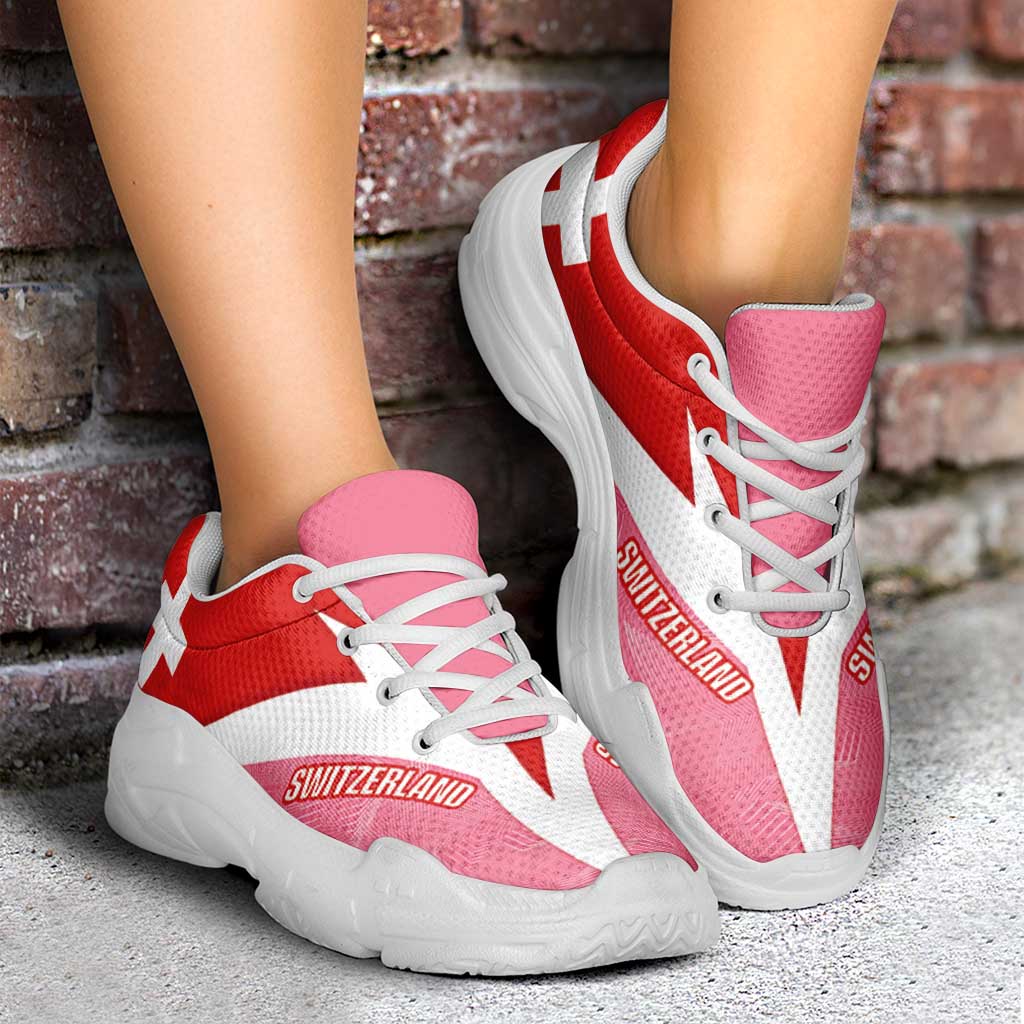 Switzerland 2026 World Football Chunky Sneakers Rossocrociati Pink And Flag Color