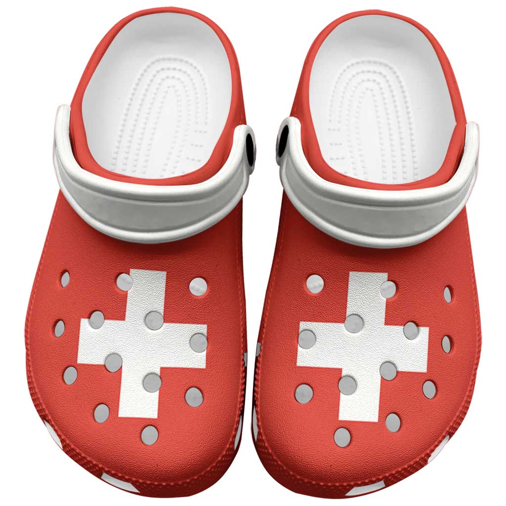 Switzerland Clogs Shoes Flag Color Inspiration - Wonder Print Shop
