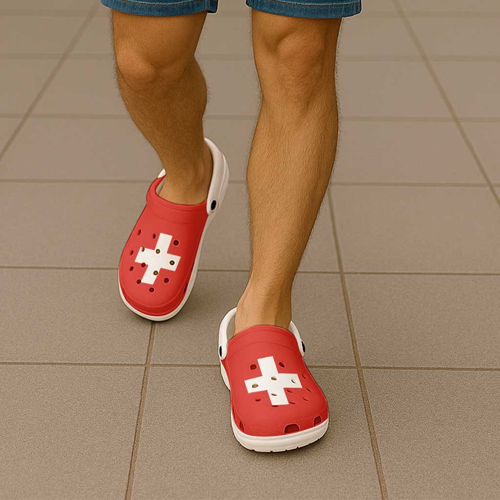 Switzerland Clogs Shoes Flag Color Inspiration - Wonder Print Shop