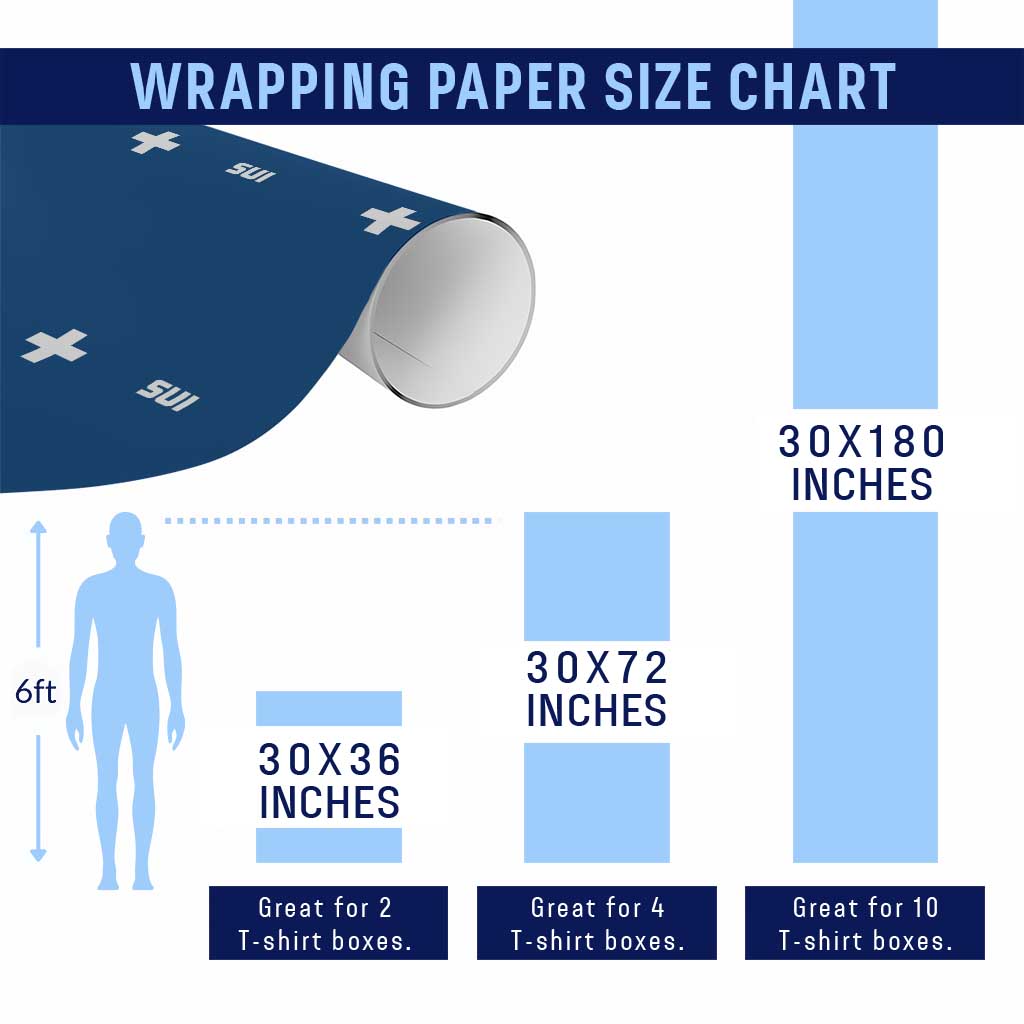 Switzerland Wrapping Paper Roll Retro Swiss Flag
